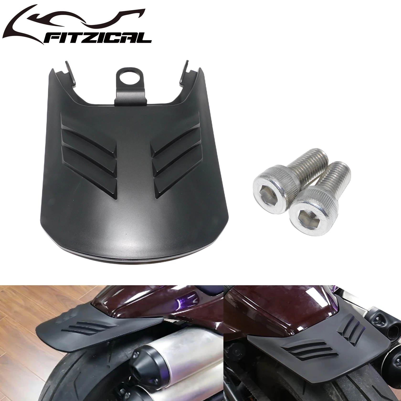 

1Pc Motorcycle Black Rear Stretched Fender Extension Splash Guard Cover Plastic For Harley Sportster S 1250 RH1250 2021 2022