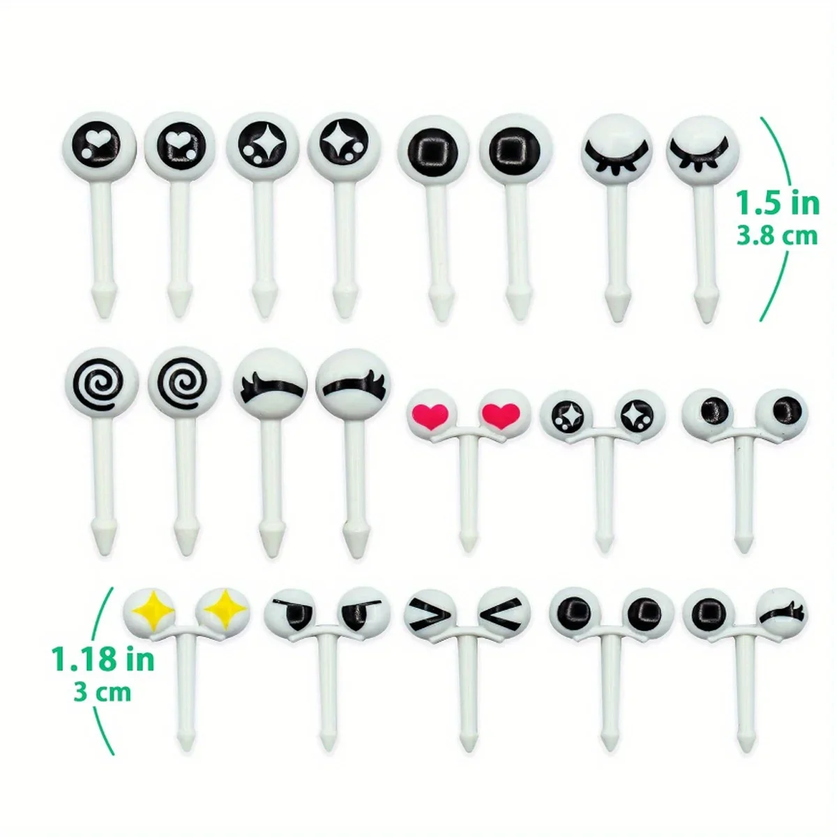 22pc/set Cartoon fruit fork cute eyes dinosaur cupcake top decoration food appetizer toothpicks, bento box accessories