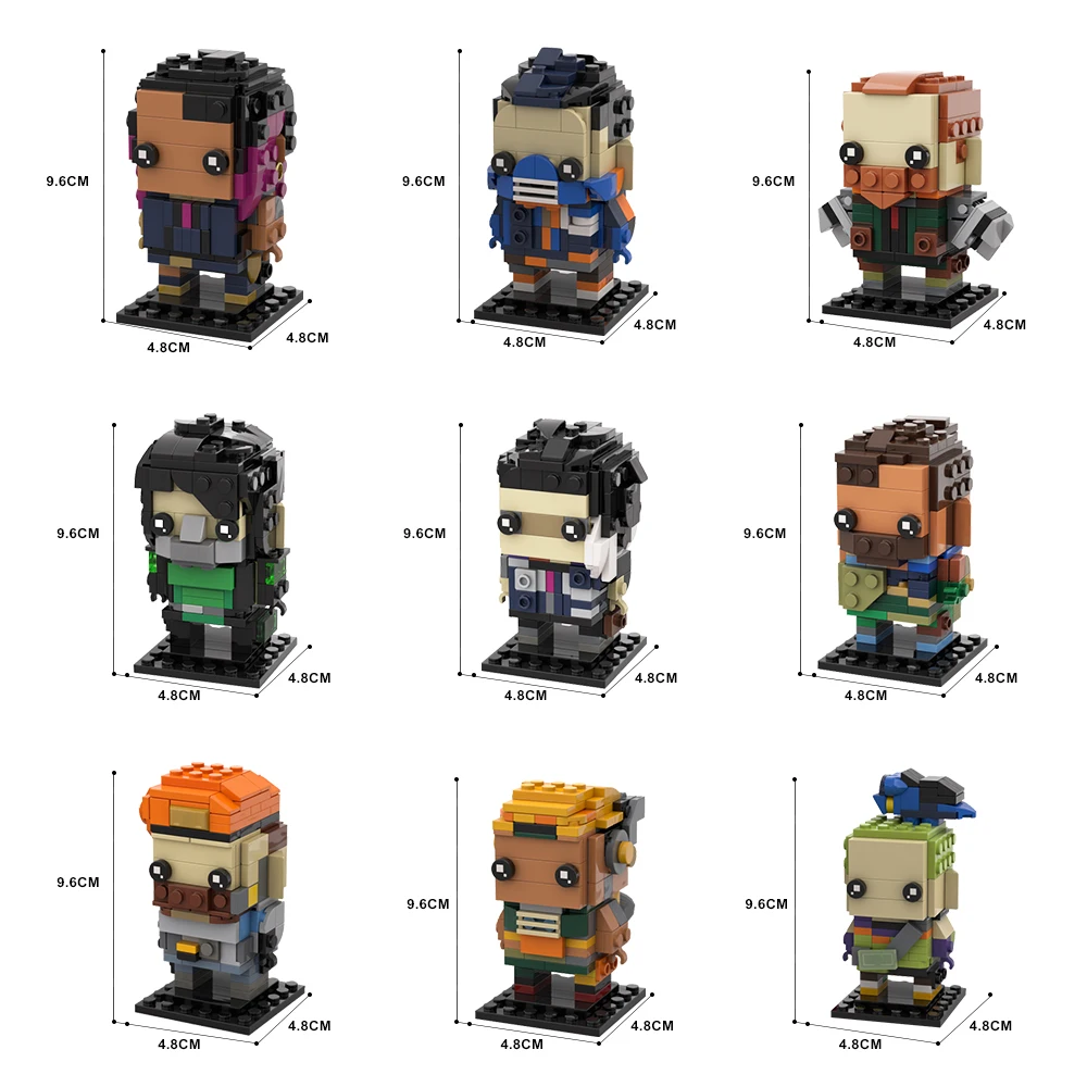 SETBRICKS-Brickheadz Building Blocks Para Crianças, Valoranted Jogo, Action Figure, Modelo De Personagem, Construct Bricks, Toy Gift