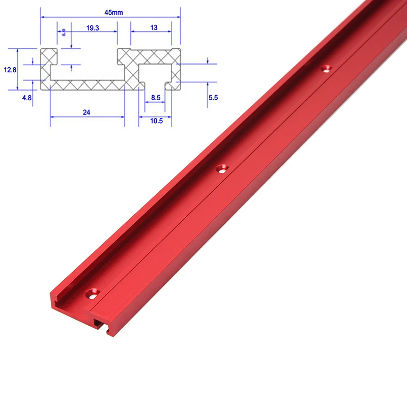 400-1200MM 45mm Type Track Aluminium alloy T Slot Chute T-tracks Miter Track Stop For Table Saw Workbench Router Table