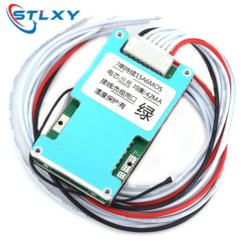 7S 24V Common Port BMS 15A/20A/25A 6/8/10MOS Battery Protection Board for Power Tools Solar Light