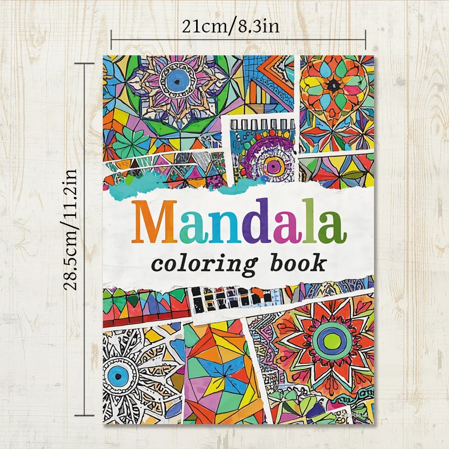 Mandala Adult Coloring Book - 8.3x11.2 inches Stress relief coloring book 22 pages of art therapy illustrations to relieve anxie