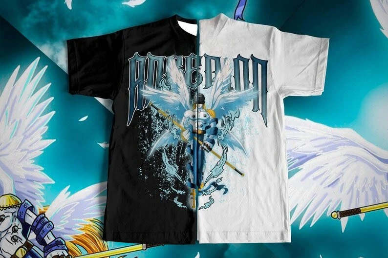 

Hot Selling Fashion New Angel Guardian Unique Design Short Sleeved T-shirt Casual Loose Outdoor Street T-shirt Plus Size