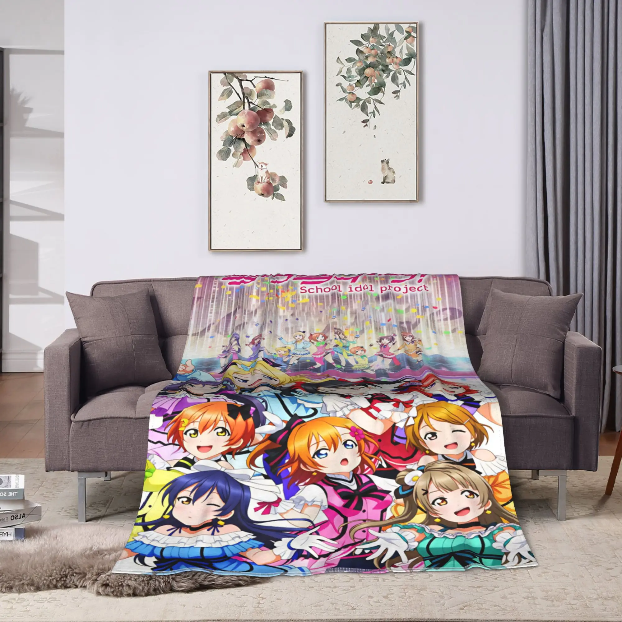 Love Live!  Blanket  Warm Soft Novelty Plush Bedding Throws For Couch Chair Travel Office Flannel Bedspread Bed Cover