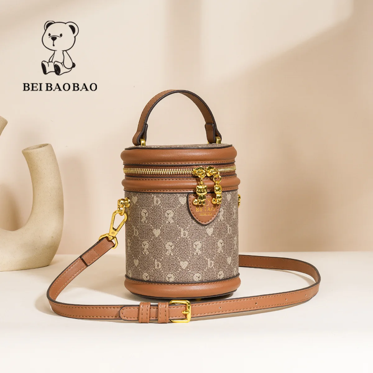 Beibaobao 2024 New Single Shoulder Crossbody Bag Casual Trend Fashion Handbag Cylindrical Bag Women\'s Bag Bolso de mujer