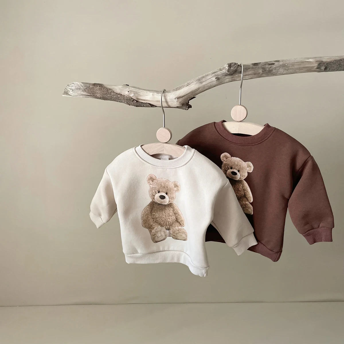 Baby Clothes Little Bear Print Casual Sweater Autumn Winter Thick Girls  Shirt Boys Pullover Tops Soft Comfortable