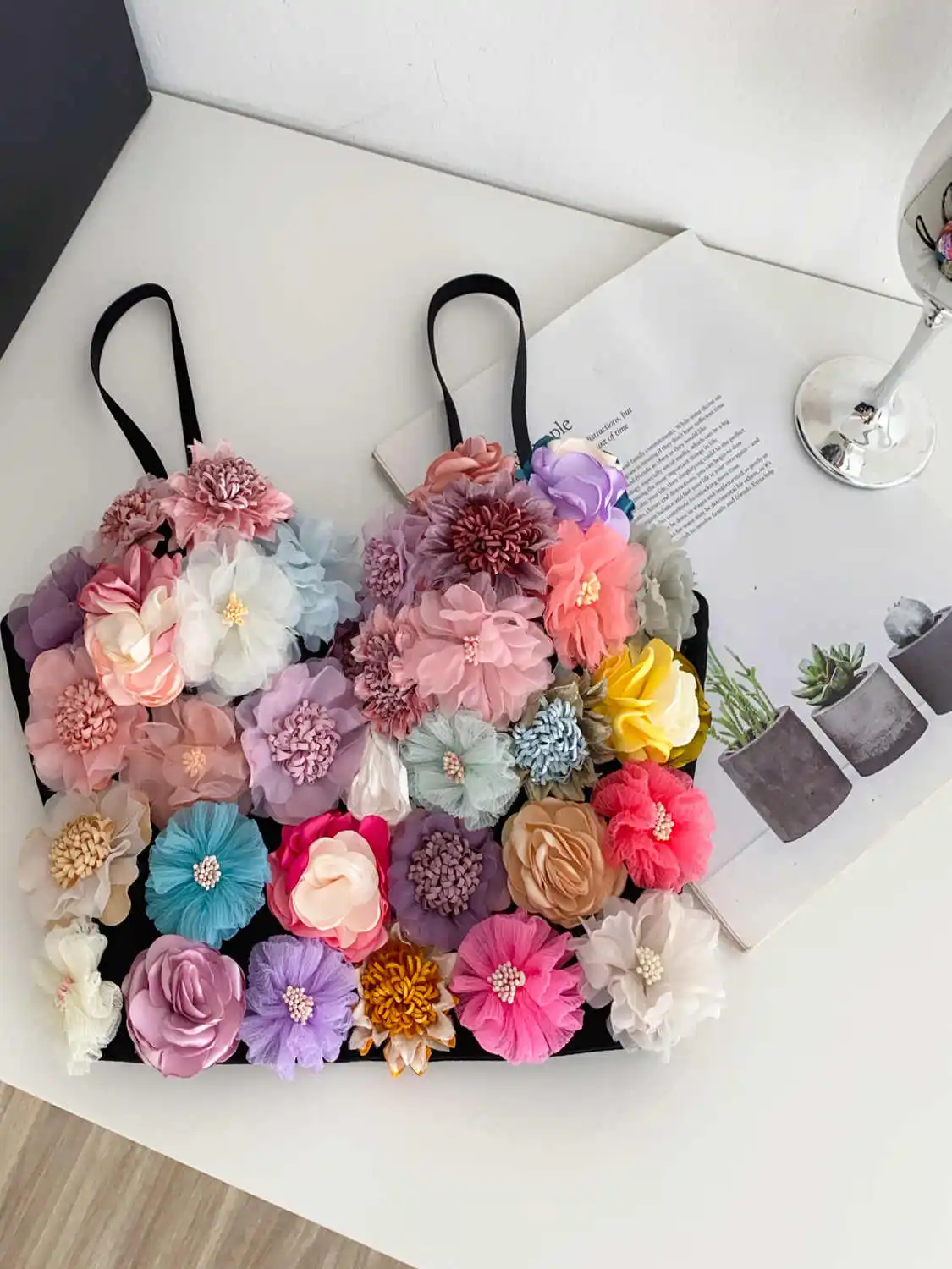 

Women's 3D Floral Crop Top Sleeveless Fashion Vest Off Shoulder Corset Top Y2k Gyaru Tank Top 2000s Vintage Clothes Summer 2025