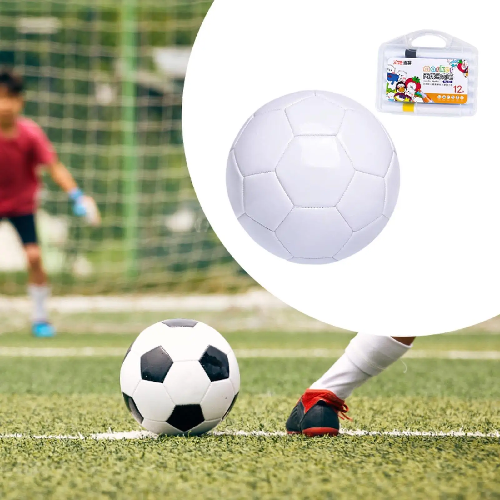 Painting White Soccer Ball Official Match Ball Game Toy 5 Size Practice with