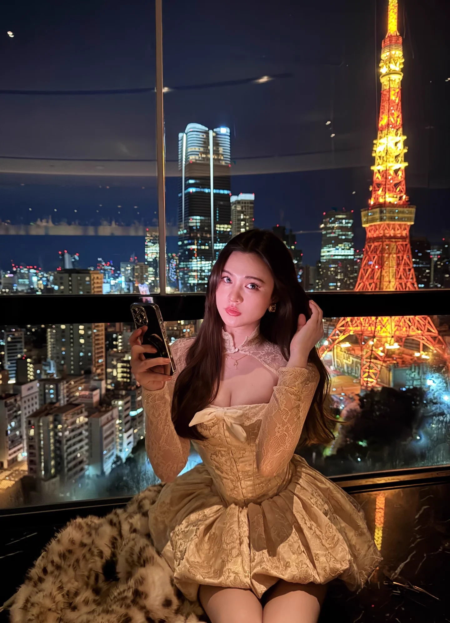 

Ladies' set new jacquard sexy mini dress for Party and lace patch shawl