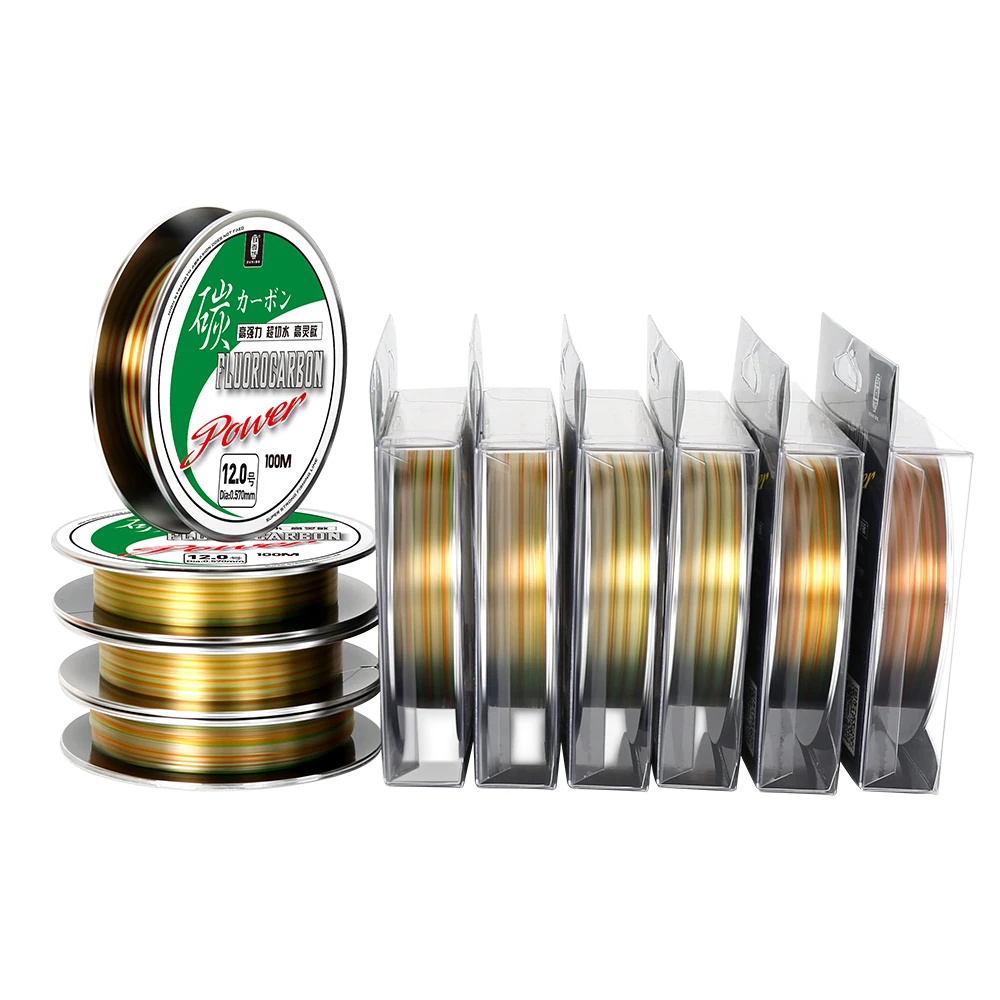 ZUKIBO Farbe Full Sink Fluorkohlenstoff-Angelschnur, 50 m, 100 m, 100 % Monofilament, Karpfen-Angelschnur, Vorfach, japanische Kohlefaserschnur – Detail 16