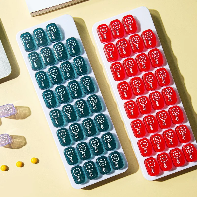 31 Grids Pill Case Portable Medicine Storage Box  Travel Pill Case 1 Month Removable Pill Medicine Dispenser Storage Organizer