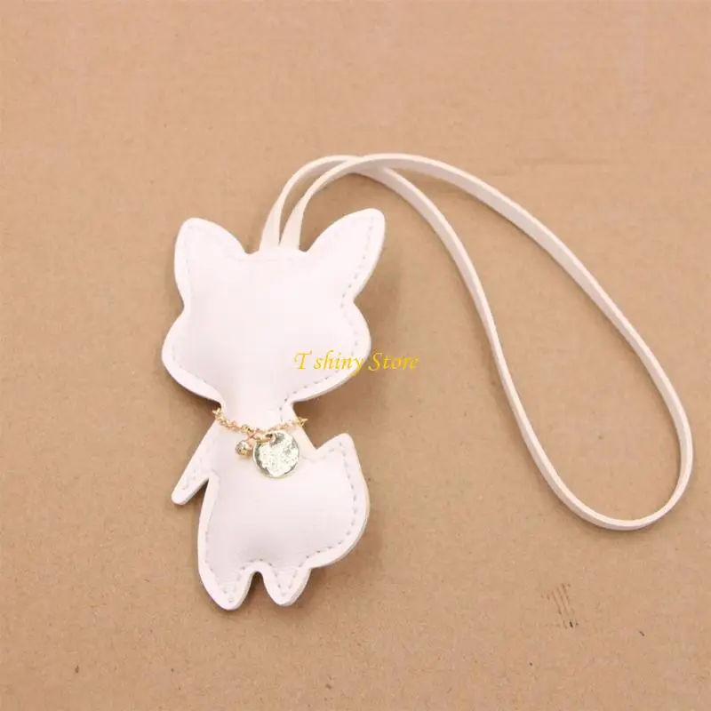 N58F Friendly Faux Leather Charm Adjustable Necklace Keychain Multi Purpose Fashion Jewelry