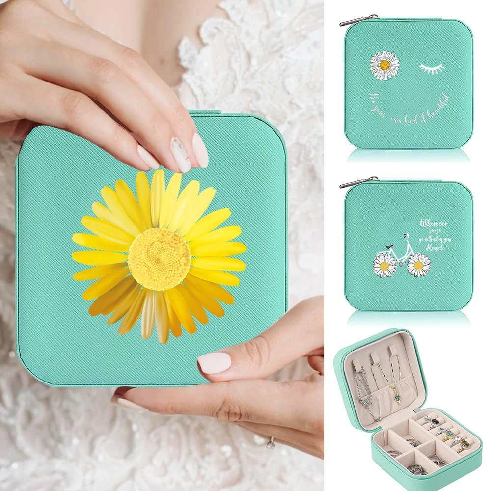 

Jewelers Accessory Storage Case Simplicity Multi-Grid Organizer Boxes Desktop Drawer Necklace Ring Holder Daisy Series