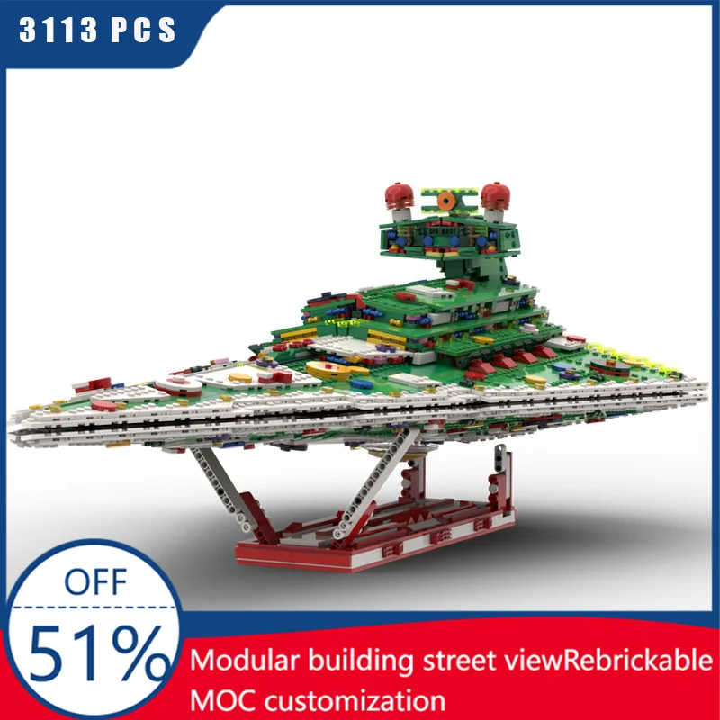 

3113 шт. MOC Star Battle разрушитель Рождественский режим Модель Строительные блоки Кирпичи DIY Творческая сборка Развивающие игрушки Подарки для детей