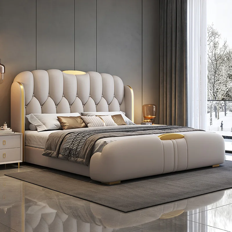 

Queen Size Bedroom Bed Storage Organiser Multifunctional Double Bed Modern Luxury somieres y marcos de camahome Furniture