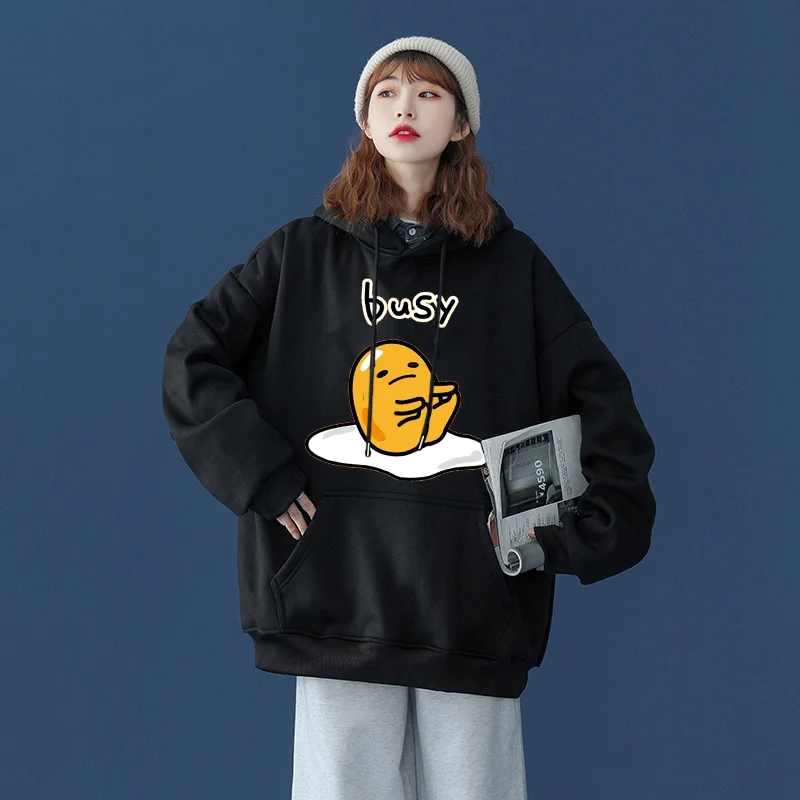 Sanrio Gudetama Men Women Hoodies Casual Hip Hop Streetwear Long Sleeves Sweatshirts Boys Girls Autumn Tops Coats Sanrio Keroppi