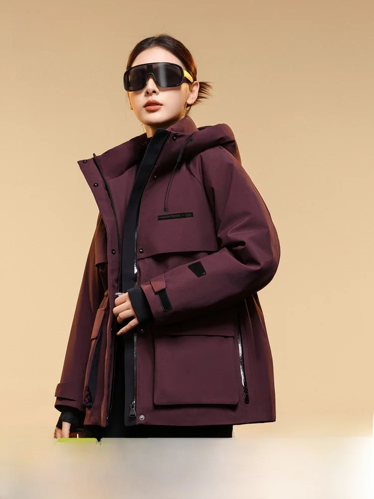 

Snow Flying 2026 Spring New Women's Short Hooded down Jacket Simple Design Waist-Cinching Cloak 3D High Street Style