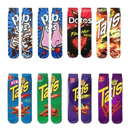 Heißer Verkauf Kartoffel Chip Socken Frauen 3D Gedruckt Lebensmittel Muster Casual Strümpfe Harajuku Trendy Bequeme Warme Socken Für Unisex