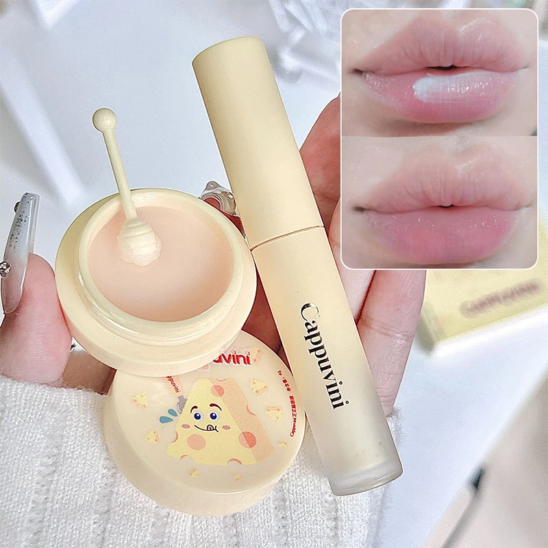 3 stuks Cappuvini Lipverzorgingsset - Exfoliërende Honing Lippenbalsem Hydraterende Lipgloss Lichte Textuur Lipmasker Voor Het Verlichten Van Droogheid