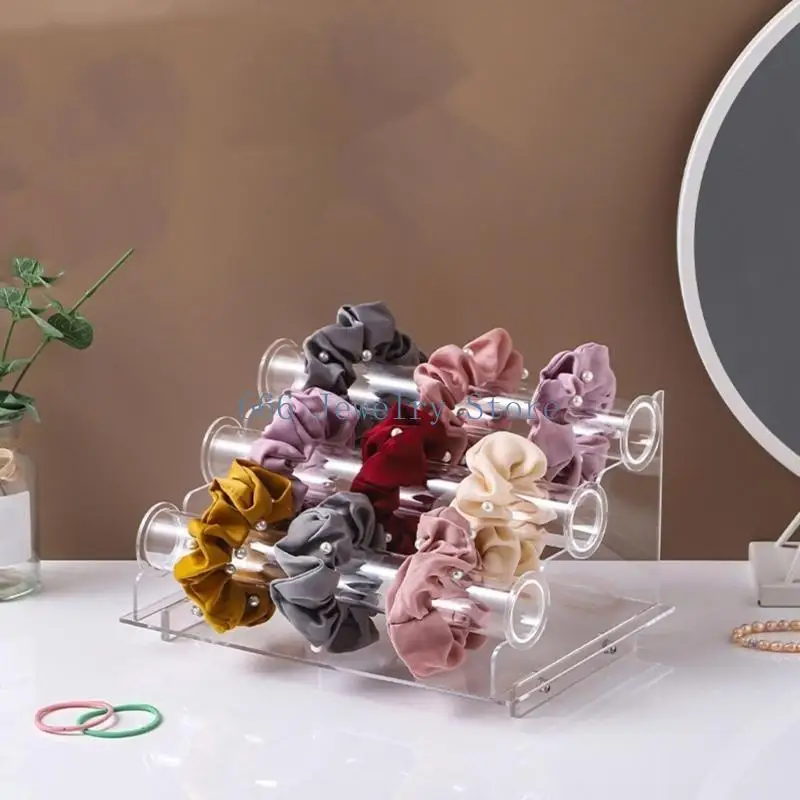 

F2TD Elegant Clear Acrylic Bracelet Rack with Three Tiers Jewelry Storage