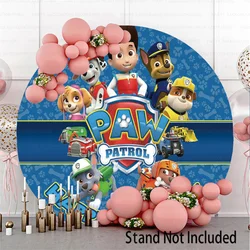 Blue Cartoon Paw Patrol Backdrop Chase Marshall Skye Rocky Rubble Round Tracker Birthday Party Baby Shower Background Banner