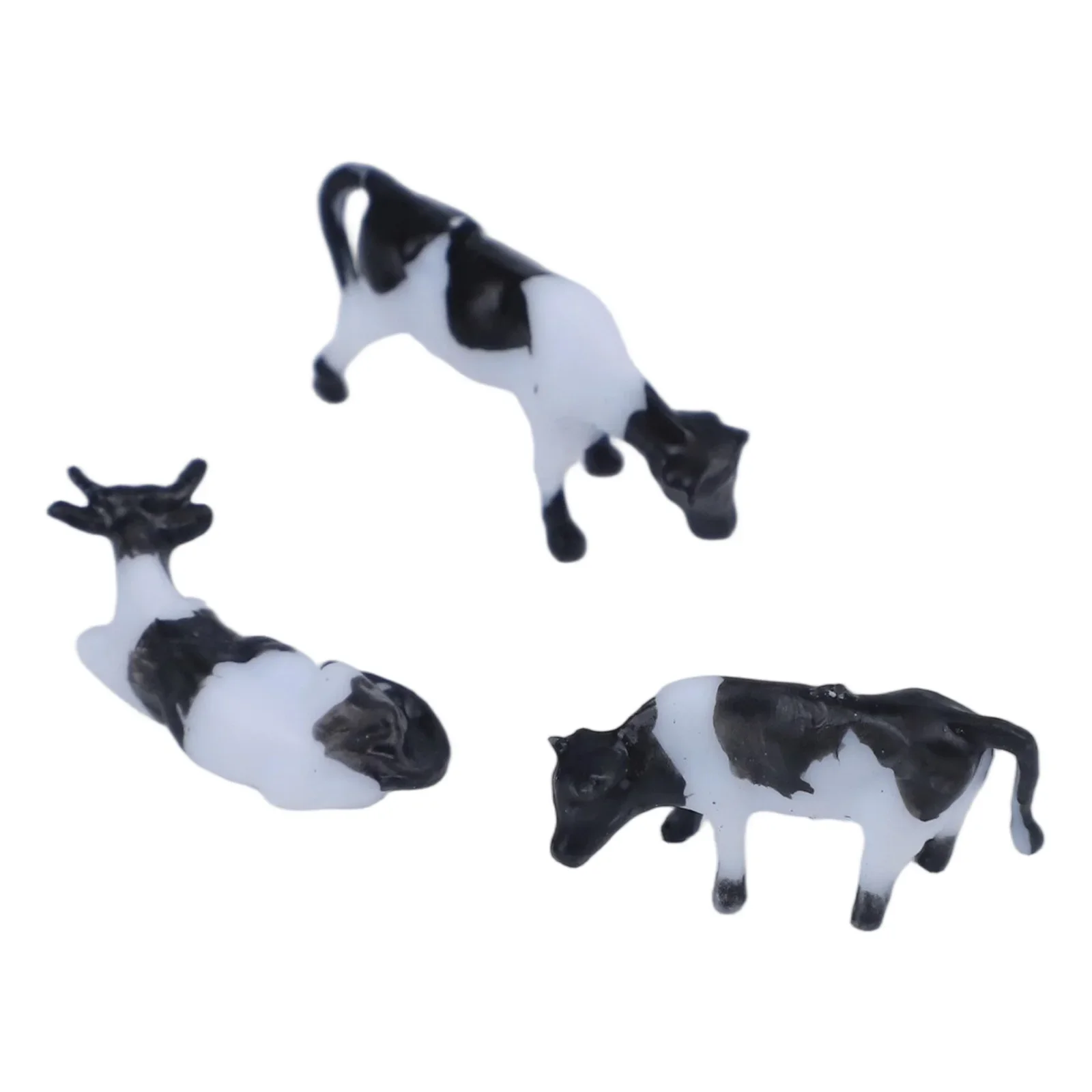 10PCS Realistic 1:87 Scale HO/OO Gauge 00 Black & White Cow Models For Your Model Railway Pack Model DIY Model Accessories