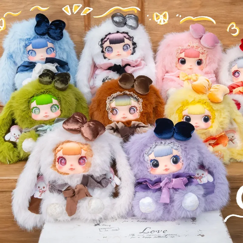 

Whimsical Style Series 600% Styles Plush Blind Box Cute Big Eye Bunny Stuffed Toy Room Desktop Collectible Decor Birthday Gift