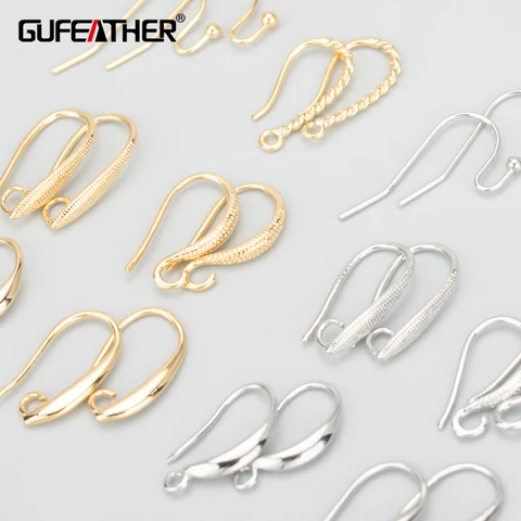 GUFEATHER крючки для сережек, 50 шт, серебристые, легкие и прочные — детальный вид товара