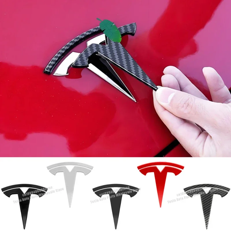 For Tesla Model 3 Model Y Car Logo Badge Hood Front Grille Rear Trunk Decoration Sticker Accessories Cybertruck Roadster SpaceX
