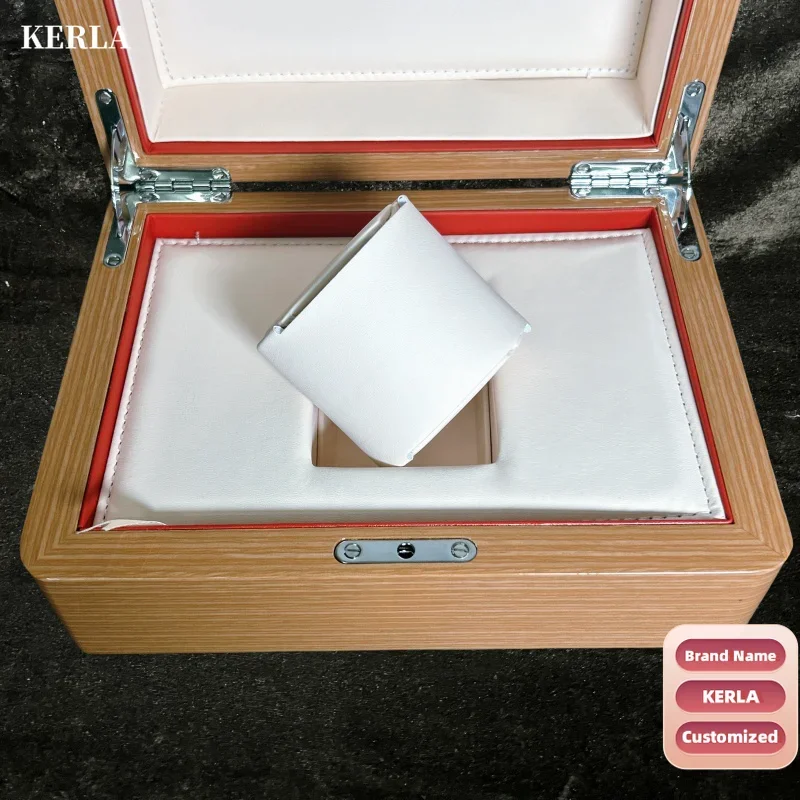 Customized Kerla Big Small Yellow Red Leather Wood Automatic Quartz Watch Box with Portable Storage Jewels High-end Holiday Gift