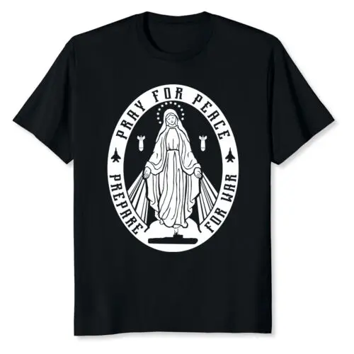 NEW LIMITED Pray For Peace Prepare For War Funny Jesus T-Shirt