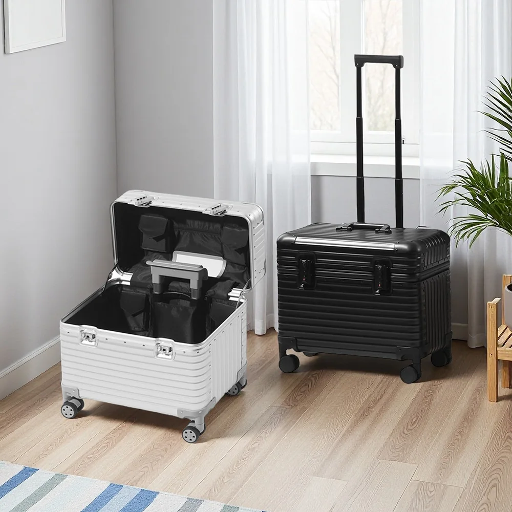 

Open-Covered Suitcase All-Aluminum-Magnesium Alloy Frame Luggage Universal Wheel TSA Customs Password Lock Business Travel Case