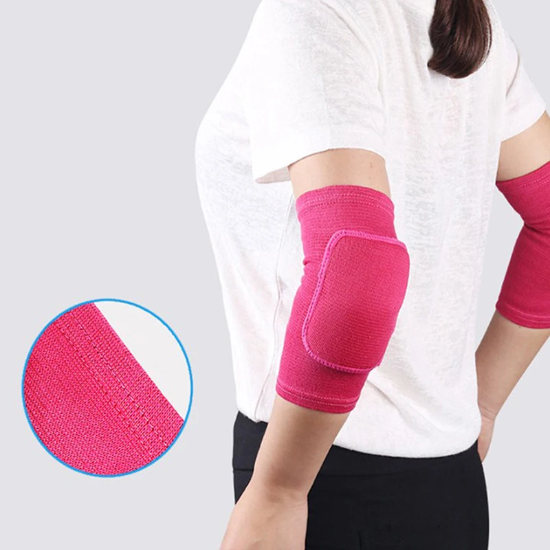 2PCS Elastic Elbow Pads Thickened Sponge Elbow Knee Protectors Guard Basketball Volleyball Sport Arm Sleeve Pad Adults Children