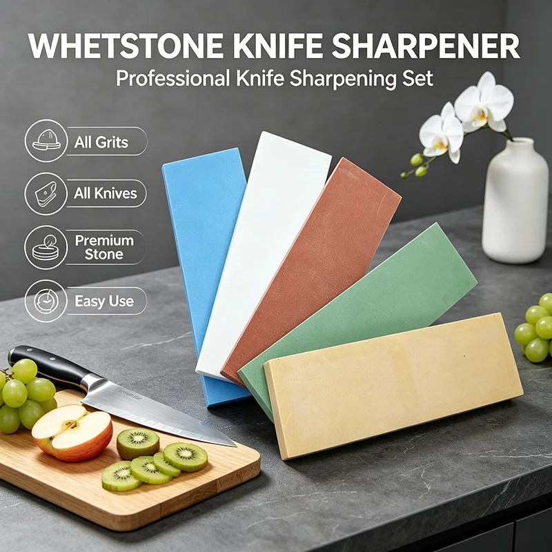 Professional Single Side Whetstone 400-10000 Grit Knife Sharpening Stone for Various Kitchen Outdoor Camping and Hunting Tools