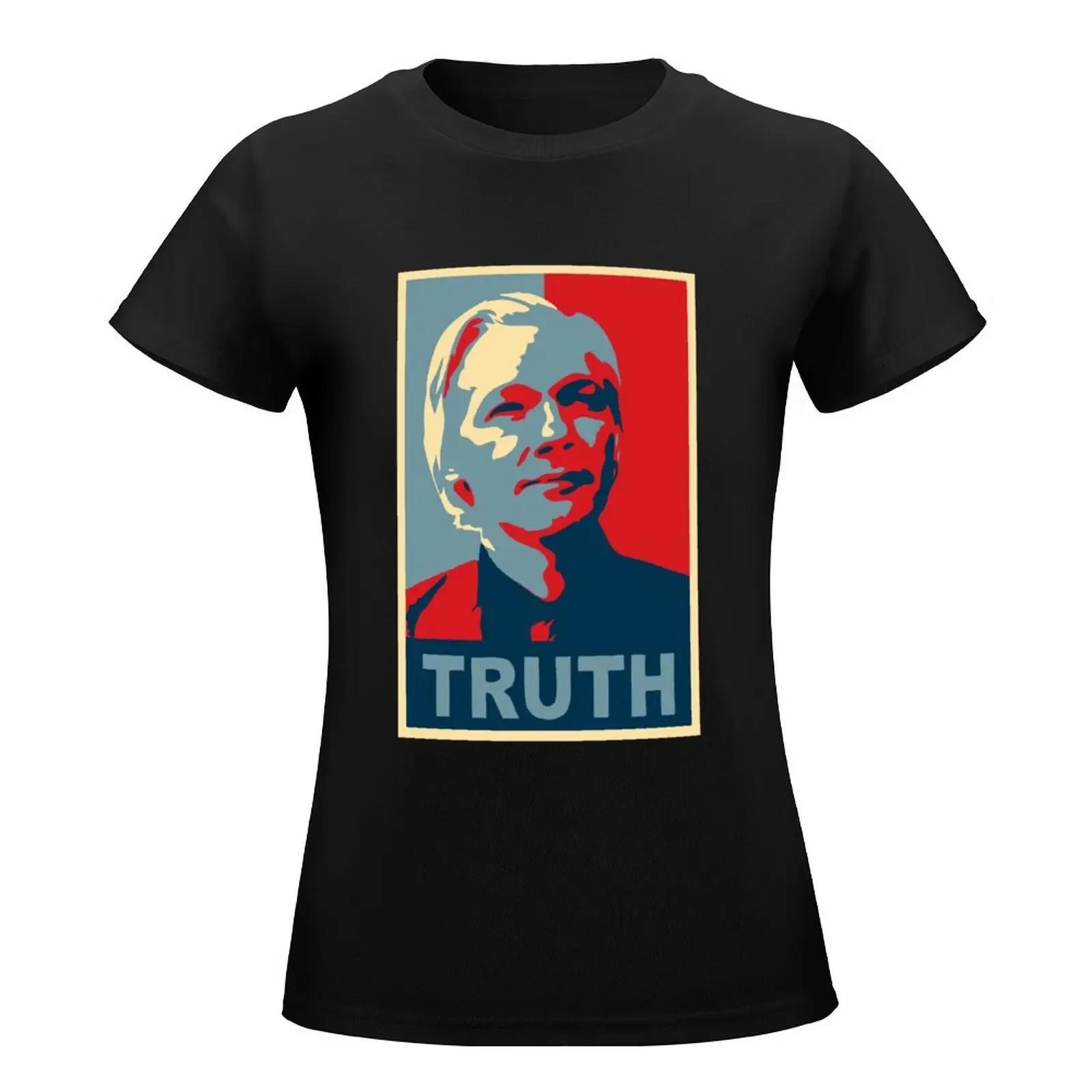 TRUTH, Julian Assange T-Shirt Blouse oversized vintage clothes Top Women