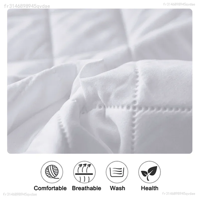 Waterproof Throw Mattress Cover Bed Fitted Sheet Mattress Protector Single/Double/160/180 /220 Muti Size  Gray/White