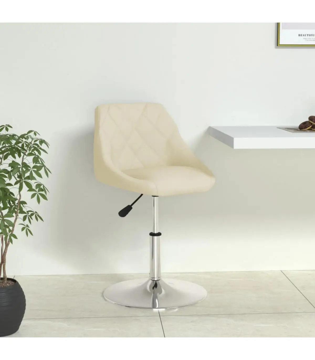 Dining chairs cream synthetic leather dining chair