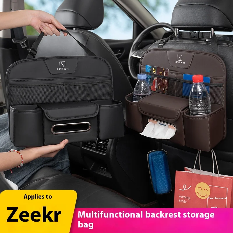 For Zeekr 001/X/009 Car seat back storage bag, backrest rack storage hanging bag, inner accessories