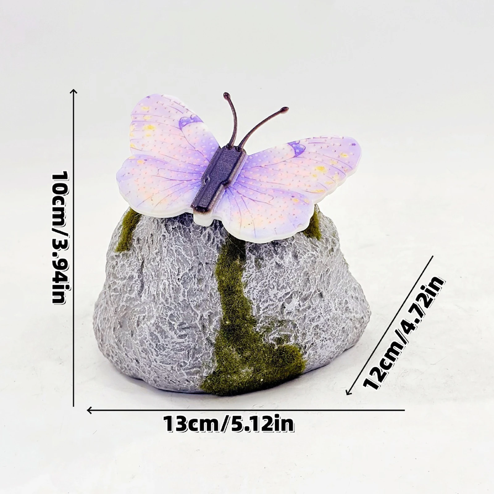 Solar Butterfly Garden Statue Waterproof Imitation Stone Landscape Light for Outdoor Yard Patio Decor for Women Mom Grandma