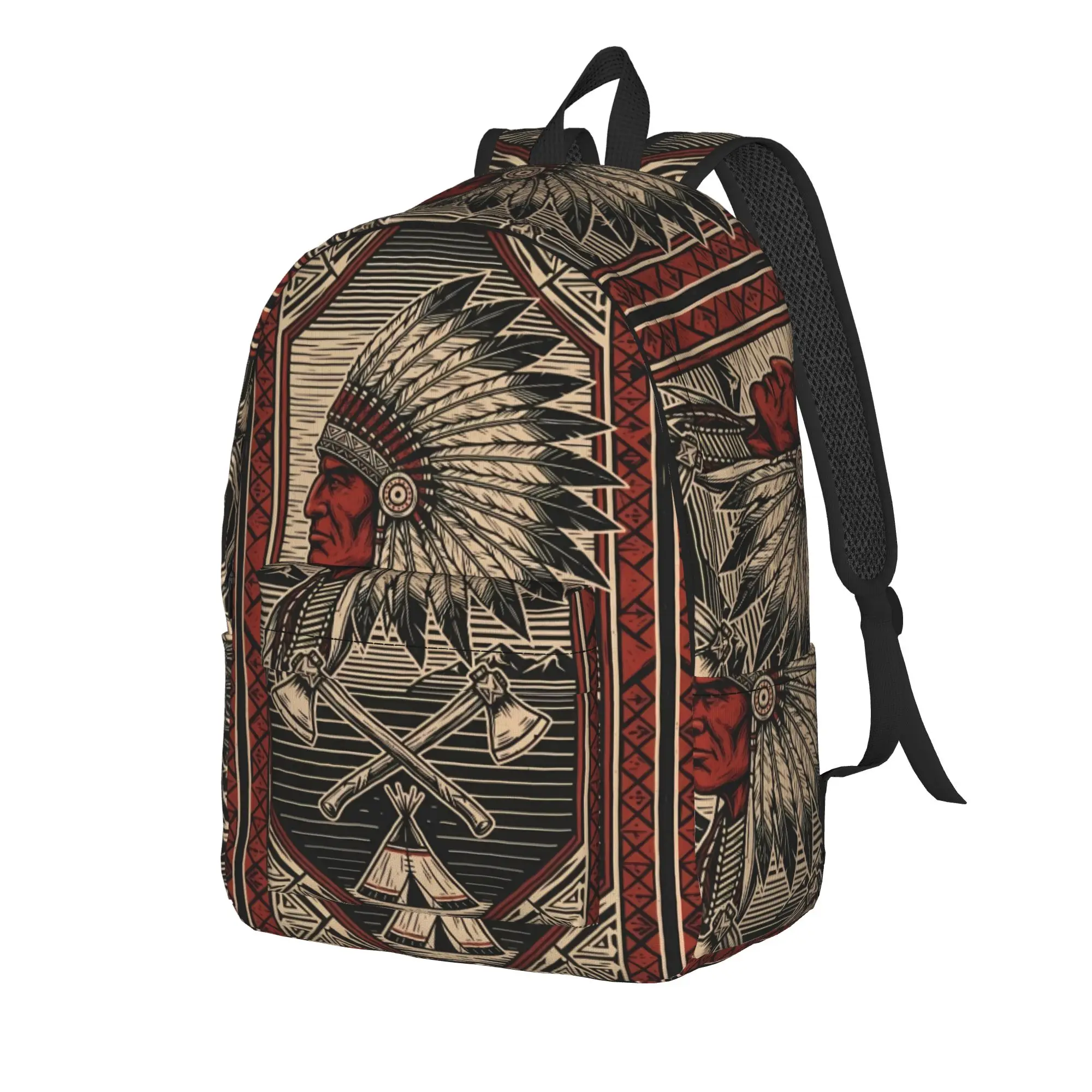 Tribal Chief Print Backpack  Streetwear Backpacks Women Travel Print School Bags Custom Rucksack