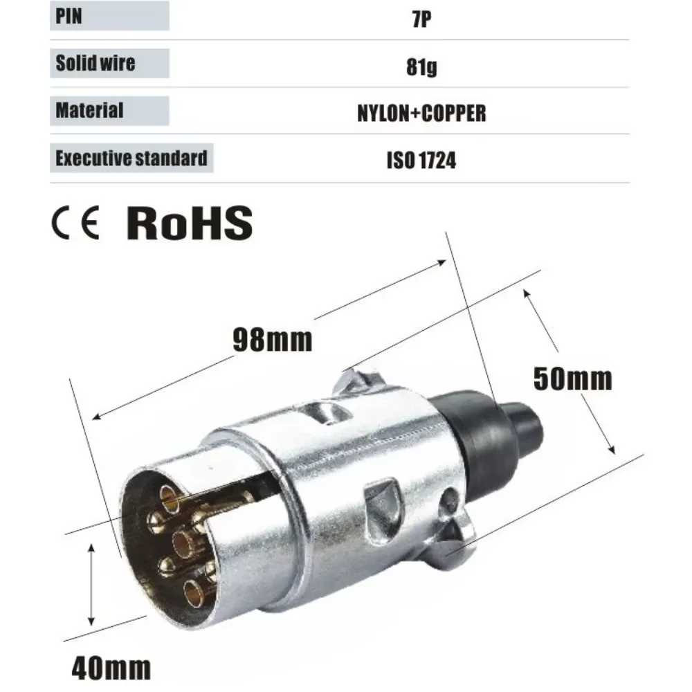 New Arrival 12V 7 Pin Trailer Plug Socket Set Rubber Seal Car Trailer Coupling Connector EU Plug Trailers Accessories