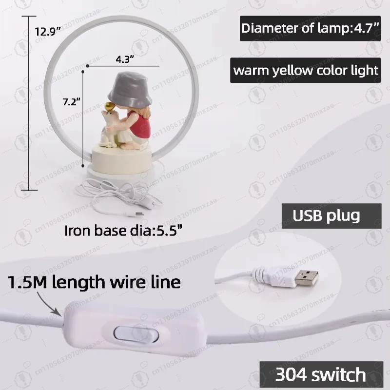 Choose this for children's night lights! Resin bubble shape, with cat statue U disk for convenient power supply