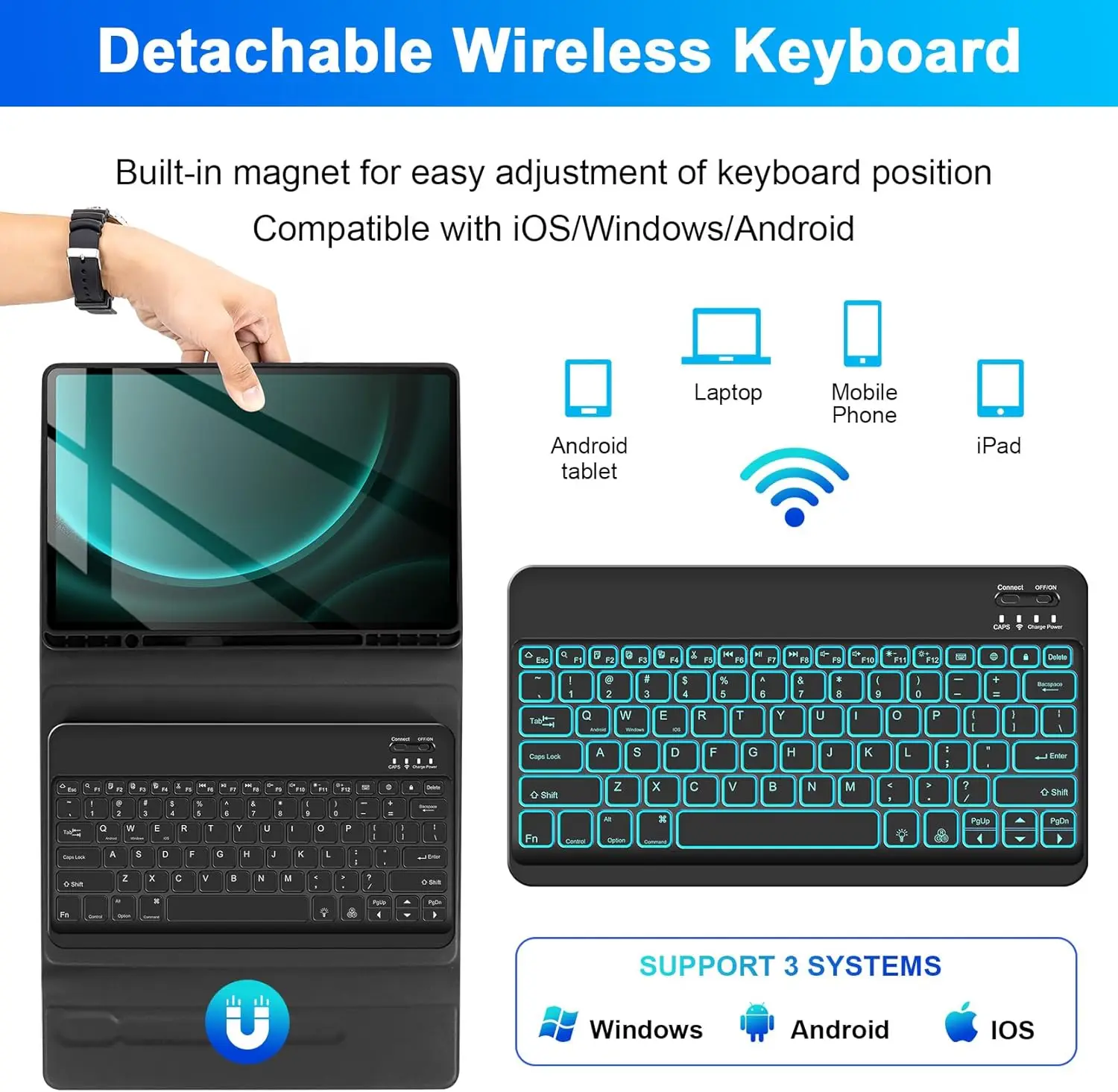 Case for Samsung Galaxy Tab S10 Plus/S9 FE Plus/S9 Plus/S8 Plus/S7 FE/S7 Plus 12.4