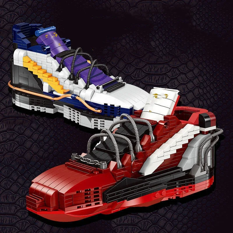 

Building Block Shoes Series Model Combat Boots Creative Assembly Children Toys Interior Decoration Decoration Birthday Gift