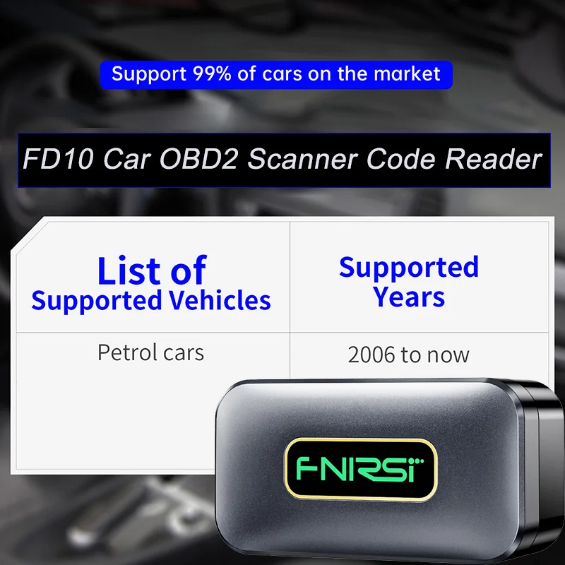 

FD10 Automotive OBD2 Scanner Code Reader To Clear Errors IOS Android Bluetooth 5.1 Connected Engine Detector OBD Diagnostic Tool