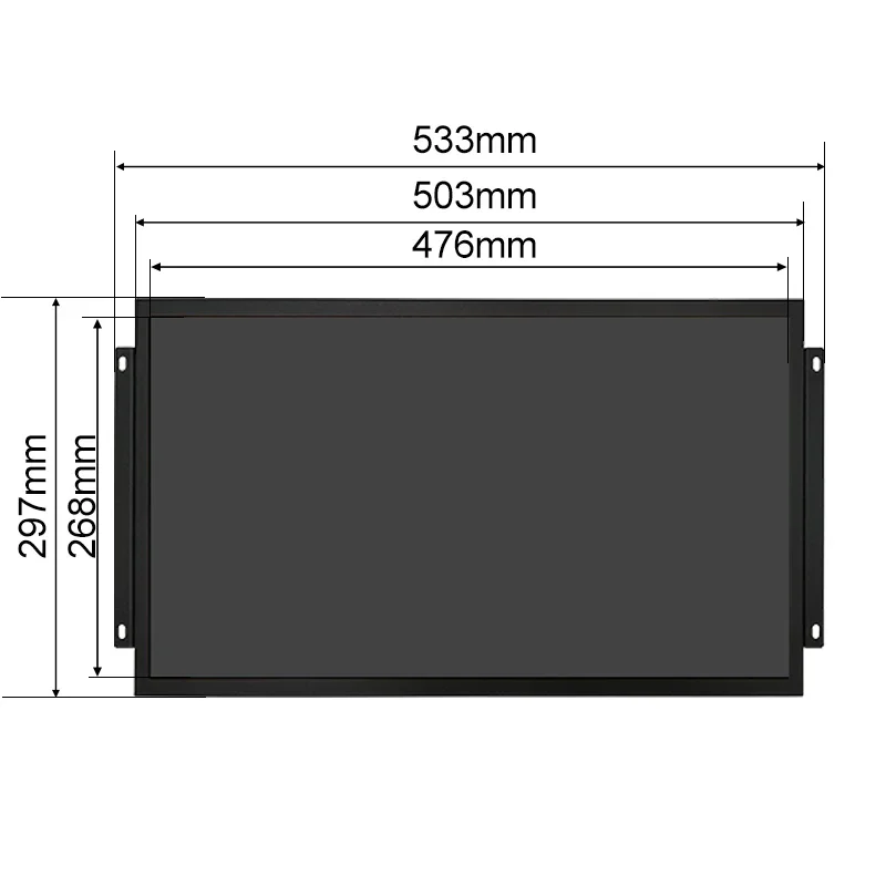 Factory 21.5 inch LCD  with touch VESA mount open frame Hanging ear Metal Case HD-MI VGA BNC cable for industrial