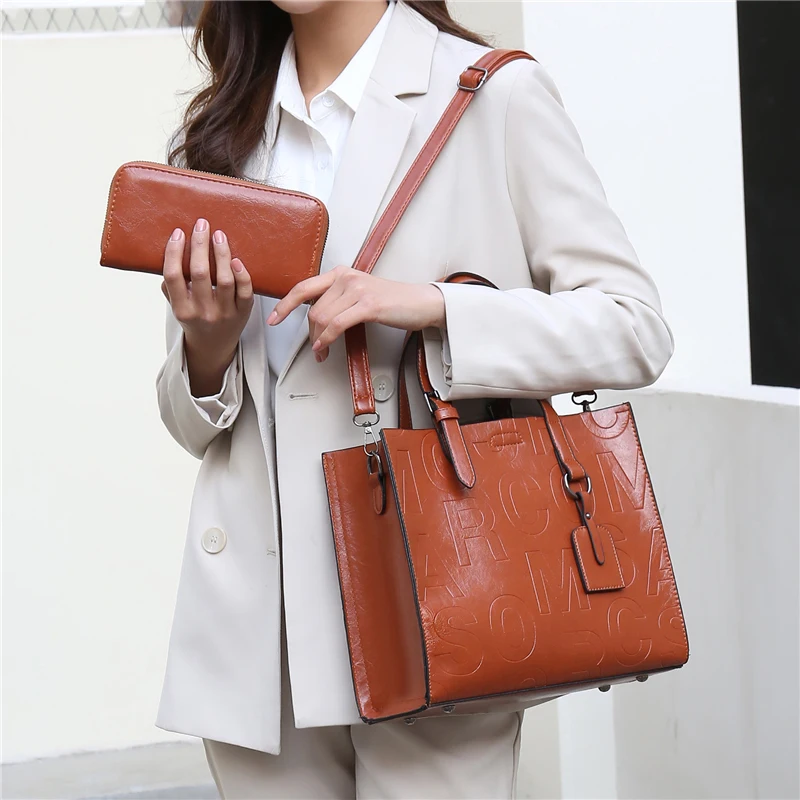 100% Cow Leather High Quality Handbag Purse Women Bag Trend Luxury Designer Shoulder Crossbody Sac Ladies Branded Fashion Totes