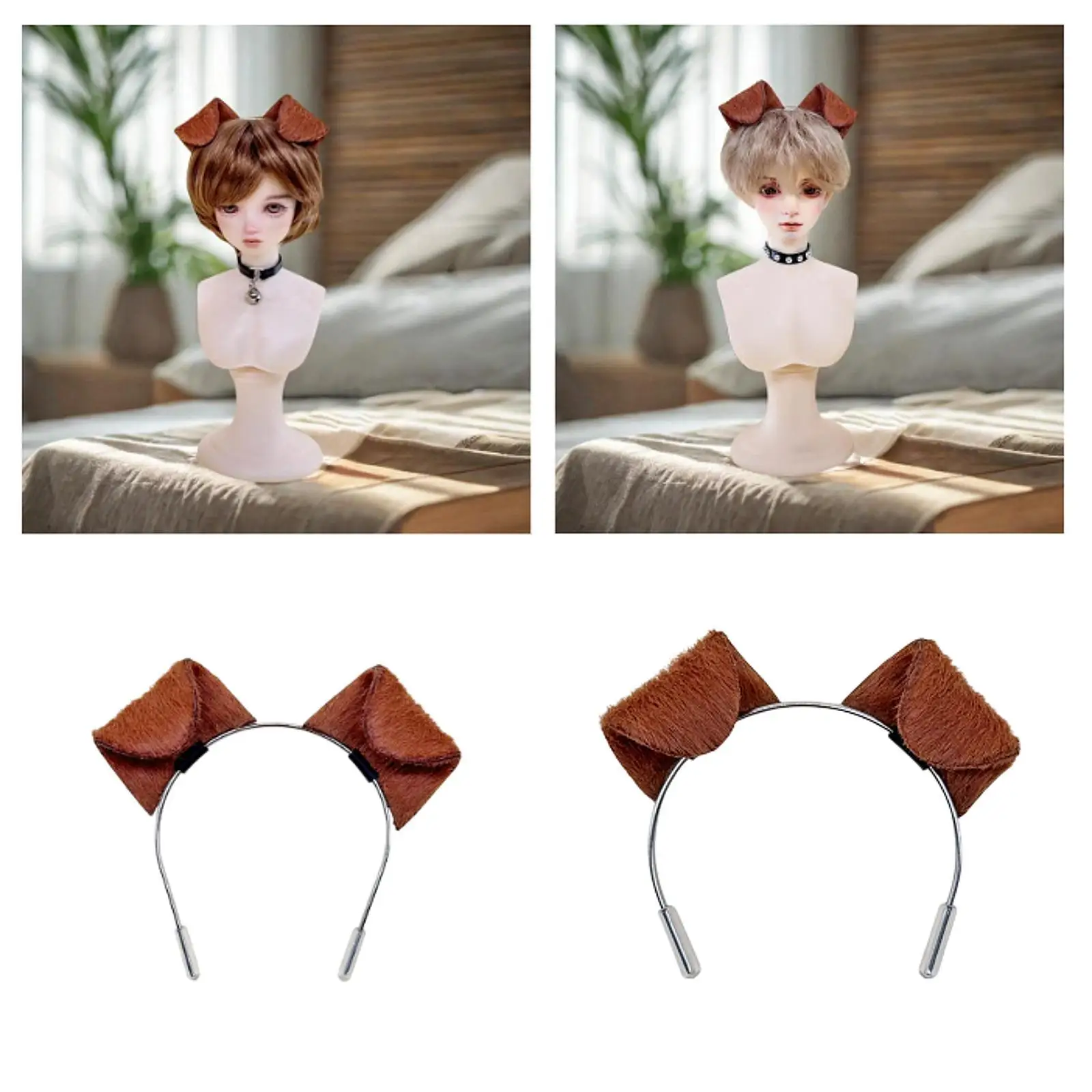 

Повязка на голову с ушками для куклы и собаки 1/3 1/4 в головном уборе с повязкой для волос для куклы для выступления на сцене SD