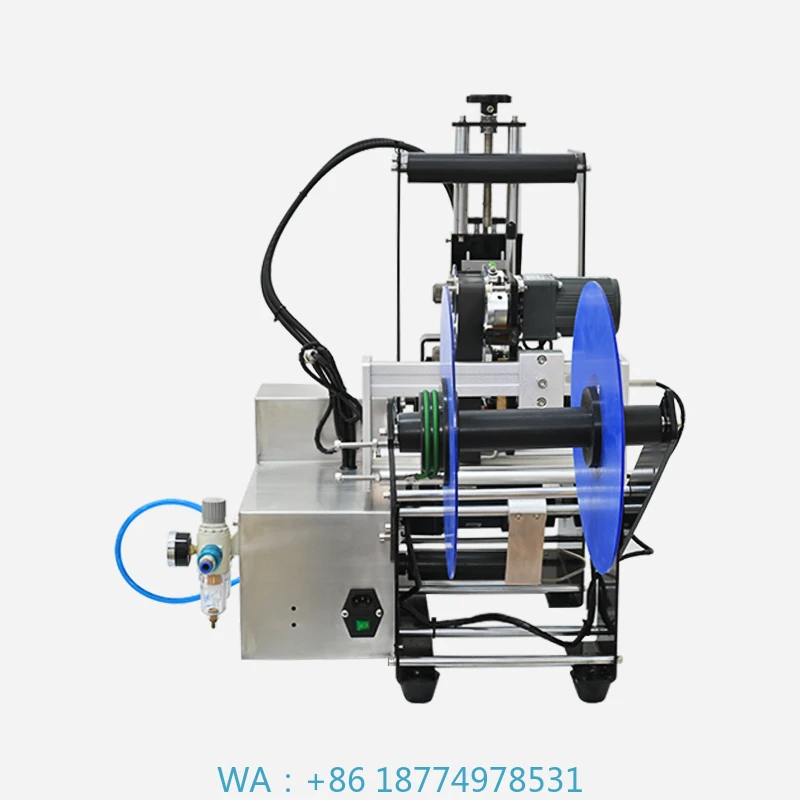 Wine Tin Cans Jar Adhesive Labels Round Bottles Labeling MachineSmall Desktop Sticker Labeling Applicator Machine for Spirits