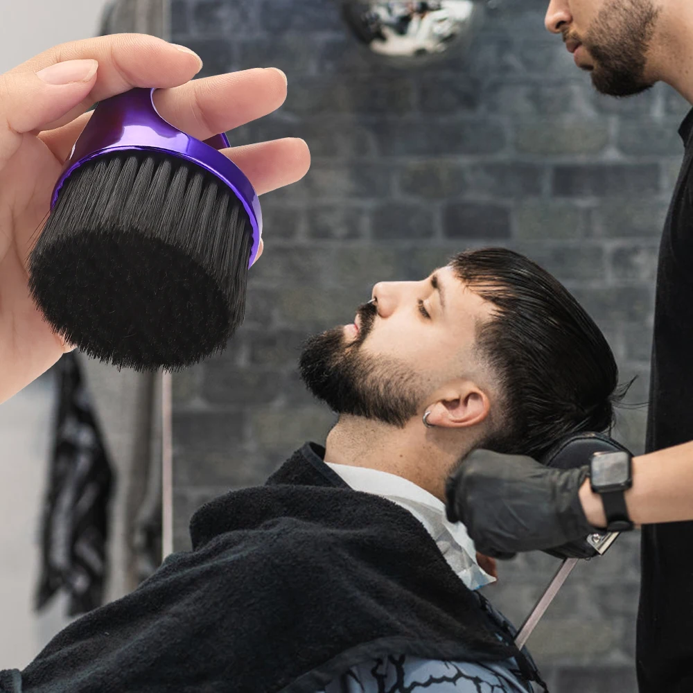 Professionelle Nacken-Staubwedelbürste – tragbare Nylonborsten für die Friseursalon-Reinigung – Werkzeug zum Entfernen von Haarschneidemaschinen und Schmutz